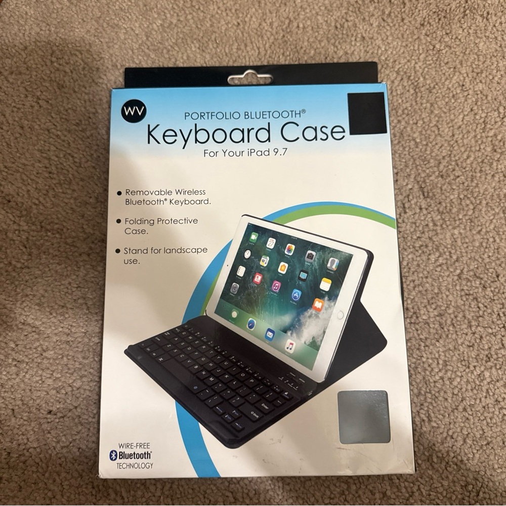 Bluetooth Keyboard Case for iPad 9.7 - Black